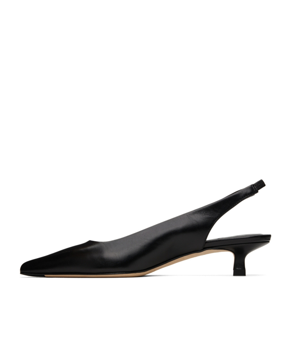 Shop Aeyde Valerie Pointed Low Heels In Black