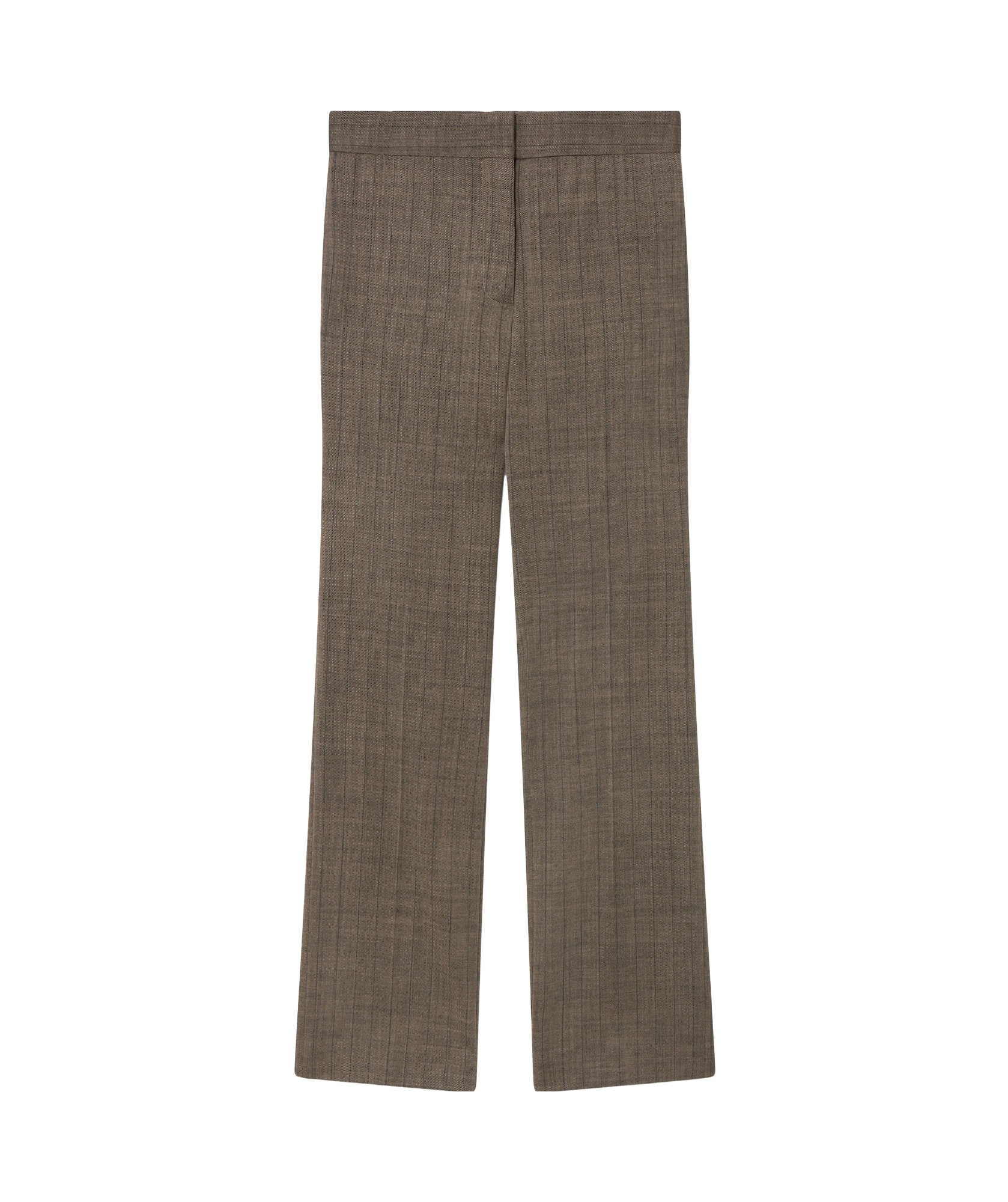 Stella Mccartney Pinstriped Mélange Straight-leg Trousers In Green