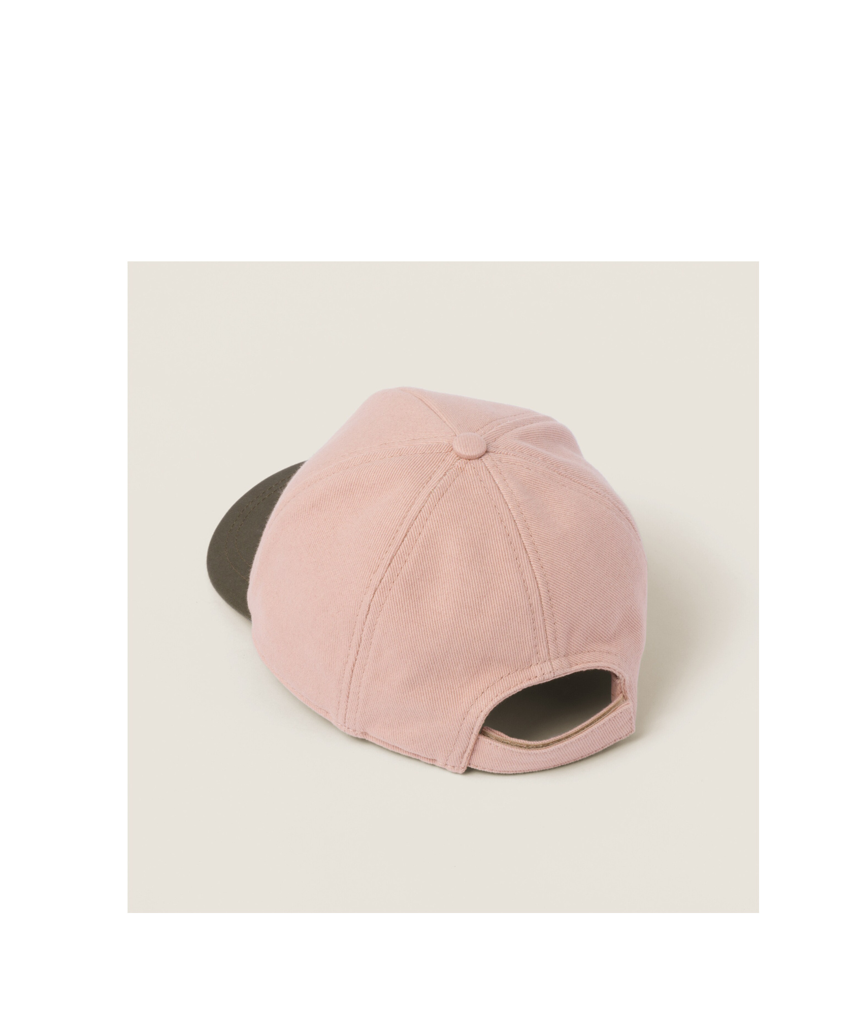 Miu Miu Two-tone Cotton Baseball Cap In Nude