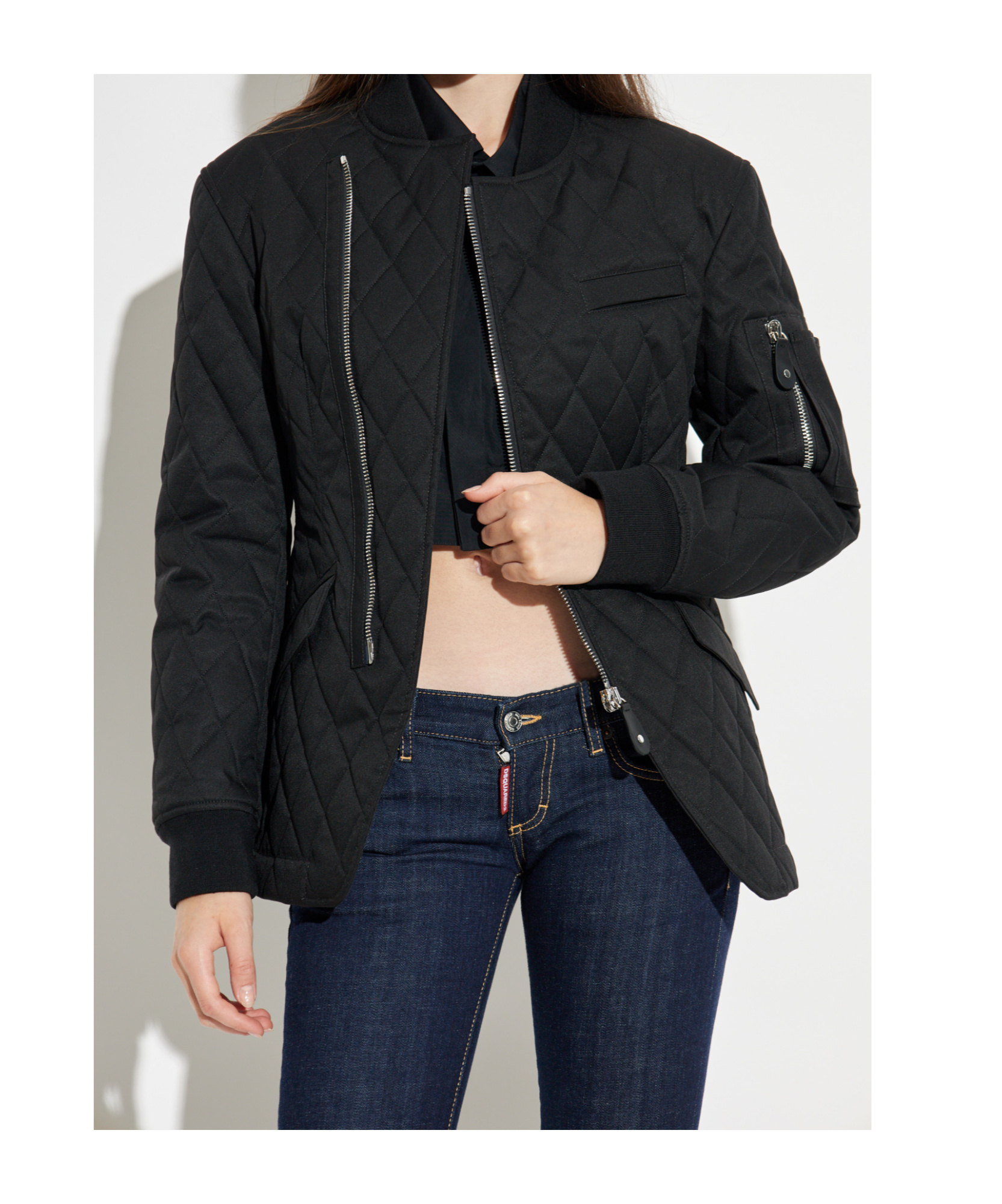 Dsquared2 Long Sleeve Casual Jacket In Black