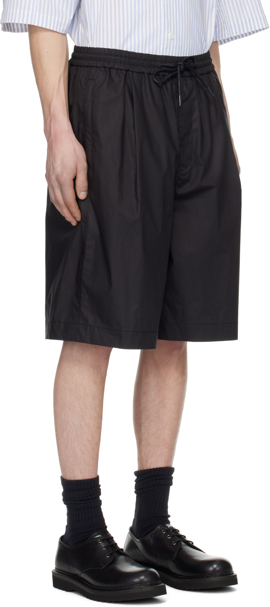 Juunj Black Cotton Padded Shorts In Black