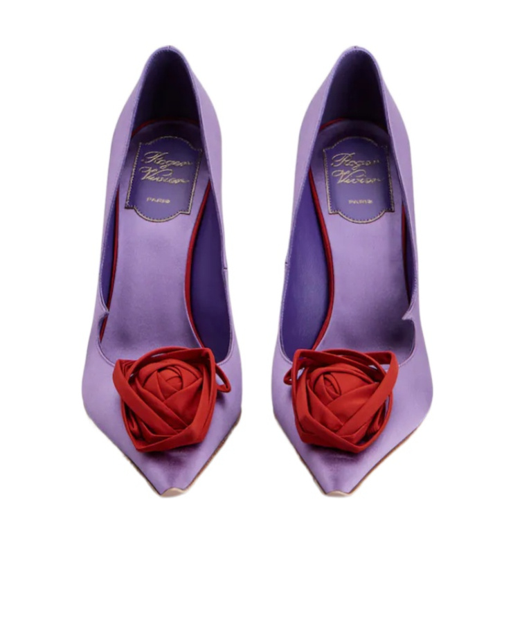 Roger Vivier Rose Vivier Pumps In Satin In Purple