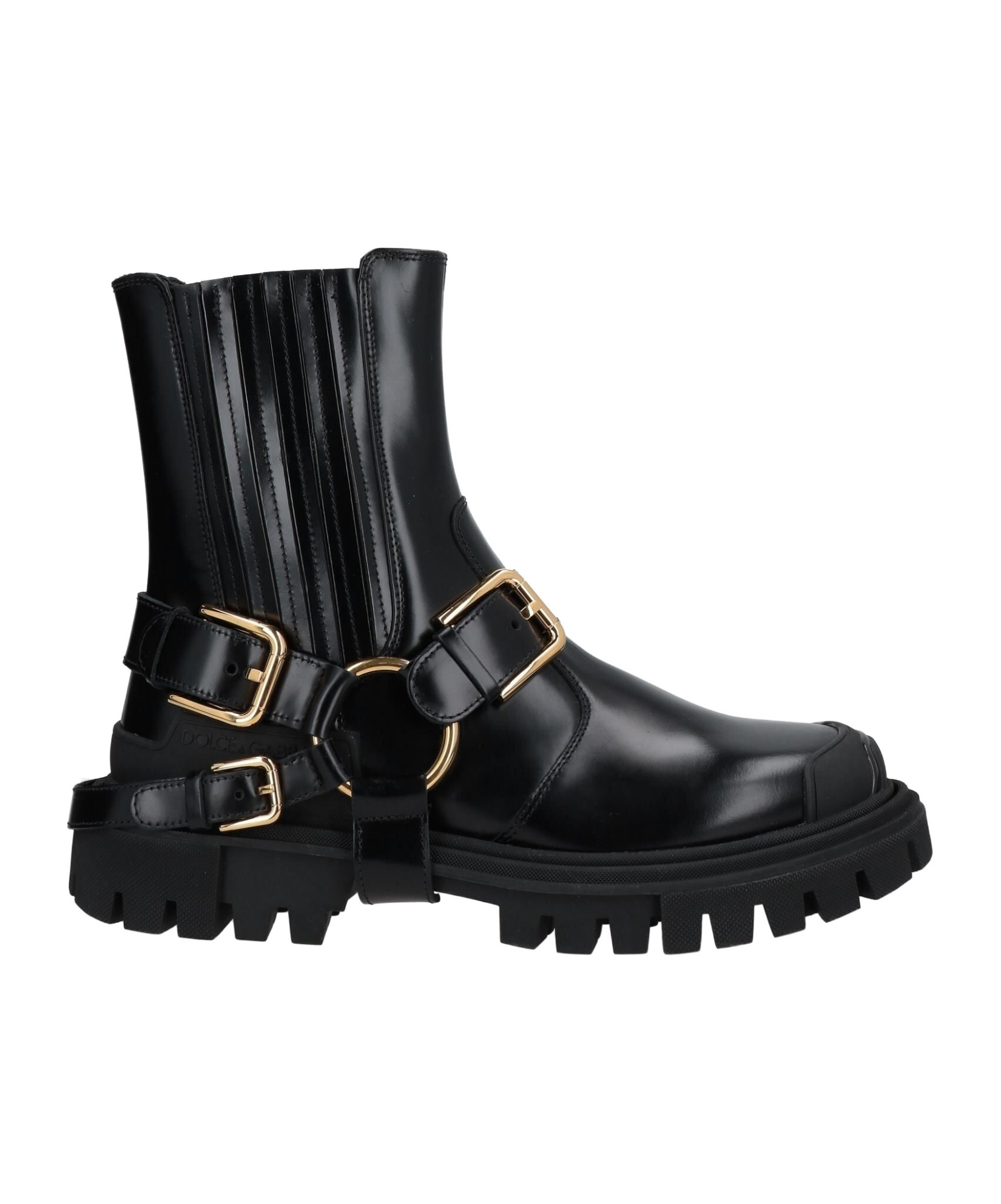 Dolce & Gabbana Leather Ankle Boot In Black