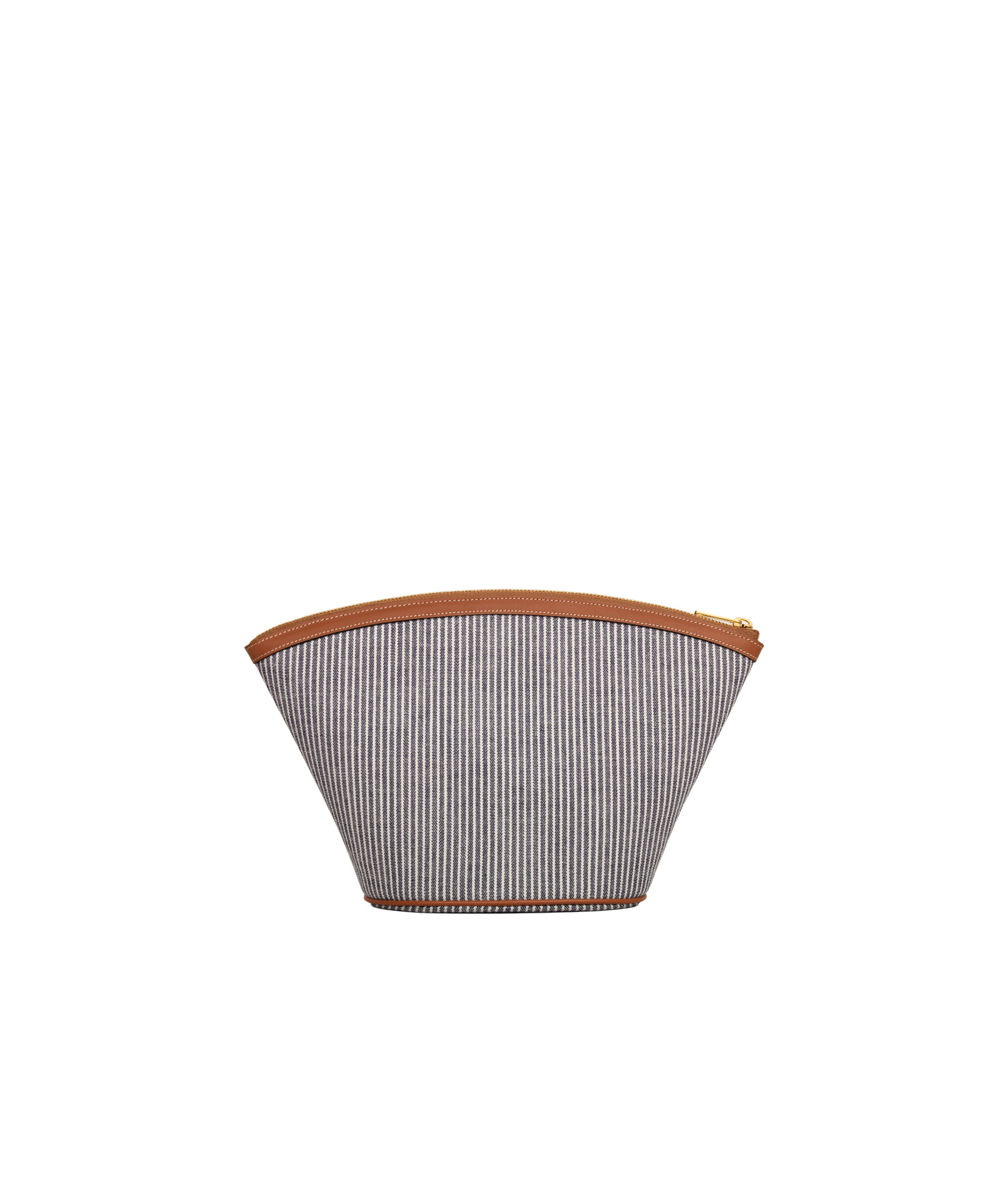 Celine Pouch Couffin In Striped Textile And Calfskin In Blue