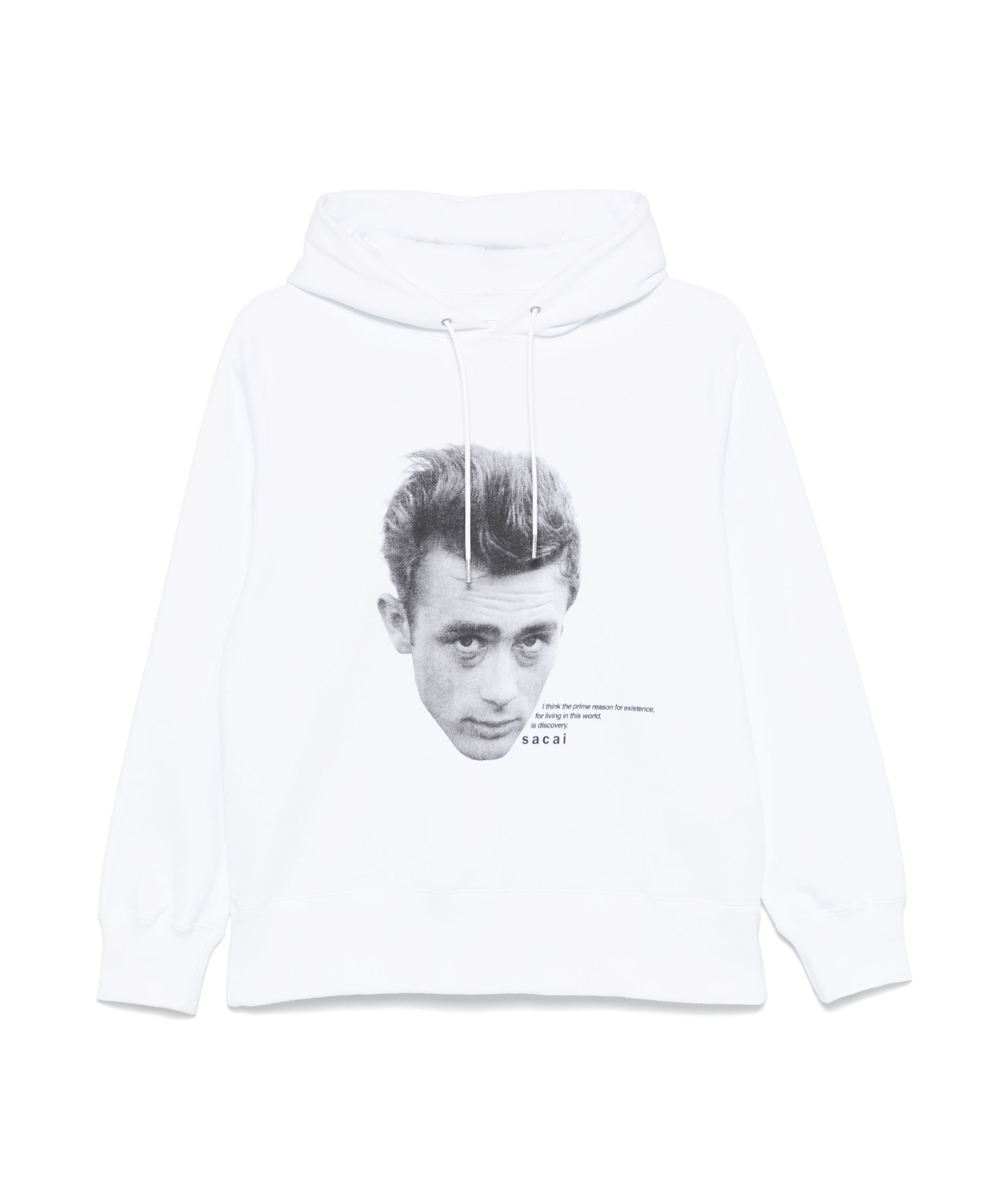 Sacai White 'james Dean' Hoodie In White