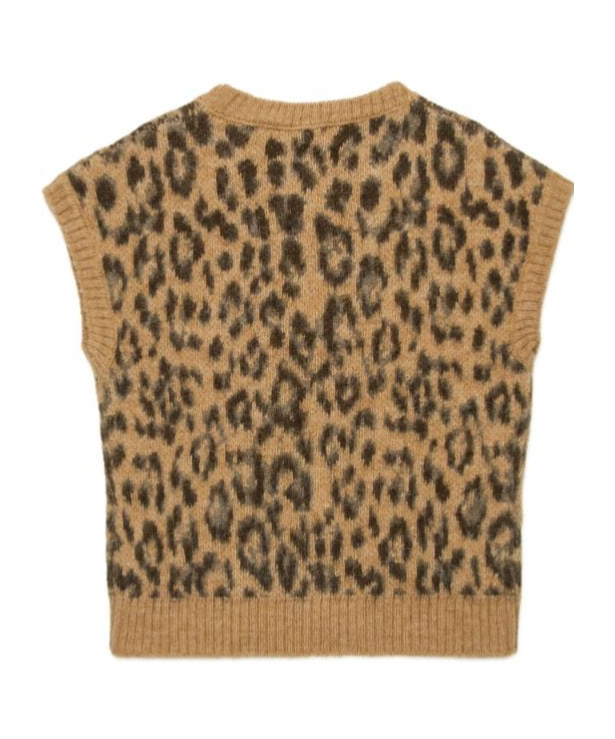 N°21 Leopard Jacquard Vest In Brown