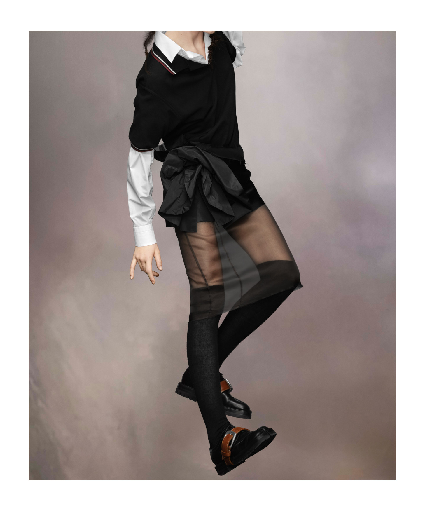 Shop Maison Margiela Décortiqué Midi Dress In Black