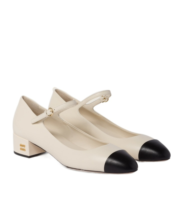 Miu Miu Bicolor Mary Jane Slingback Pumps In Nude