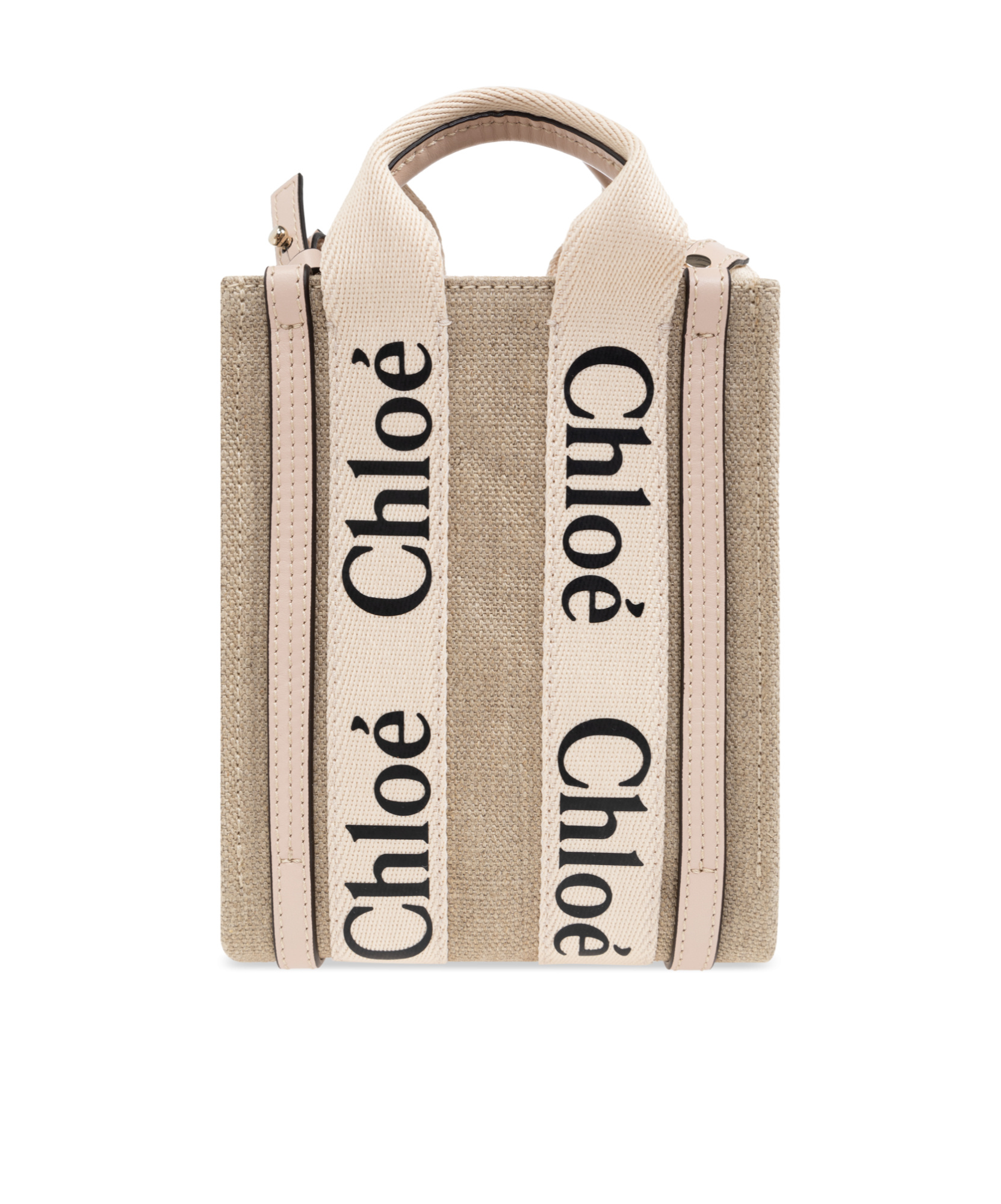 Chloé Logo-print Panelled Tote Bag In Nude