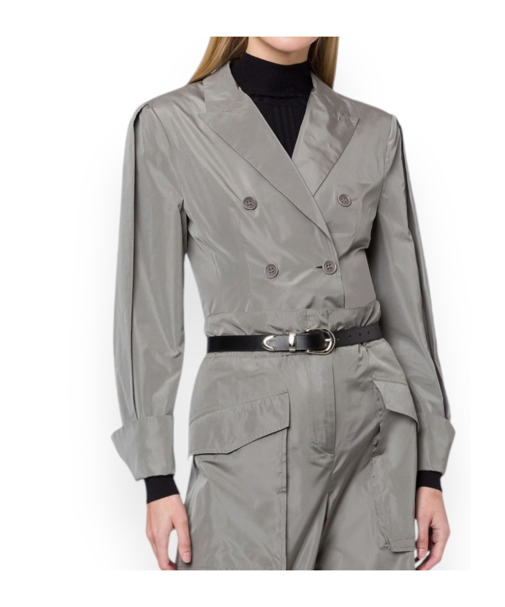 Alberta Ferretti Double-breasted Suit Jacket In Gray