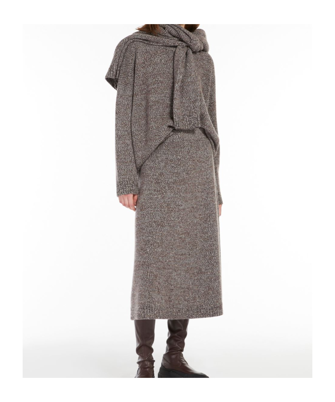 Weekend Max Mara Trumpet-shaped Wool Skirt In Gray