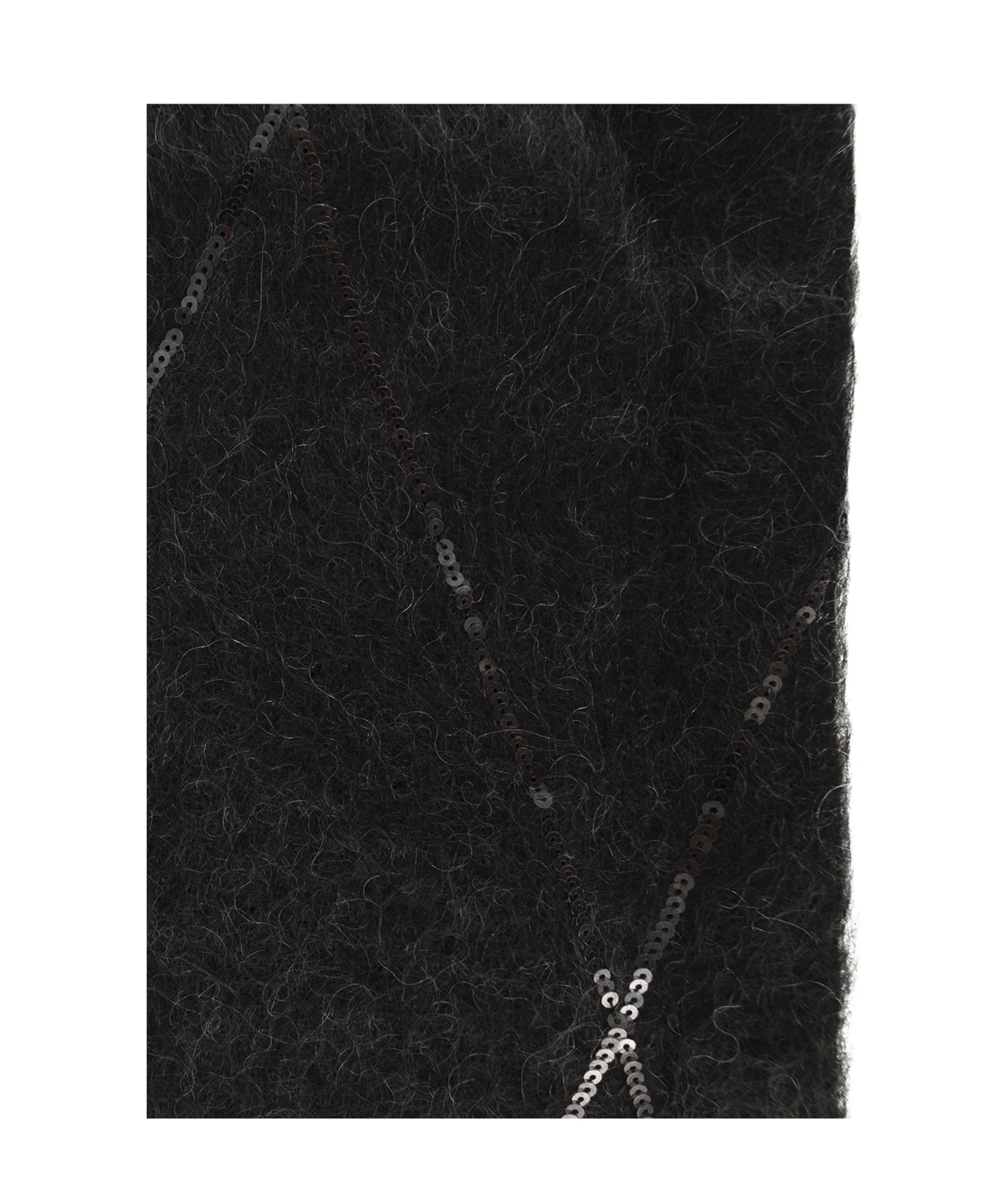 Brunello Cucinelli Luminous Diamond-pattern Scarf With Micro-sequins 66 X 218 Cm In Black