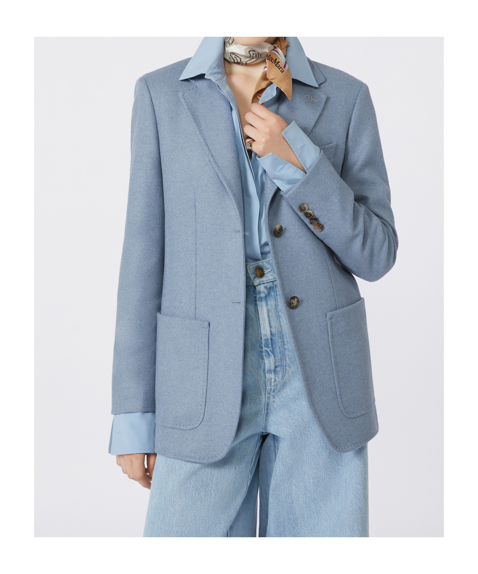 Max Mara Single Breasted Blazer In Blue