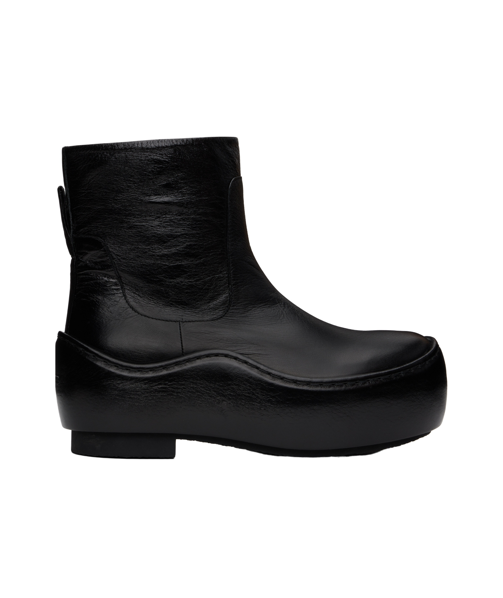 Jil Sander Pleated Ankle Boots In Black