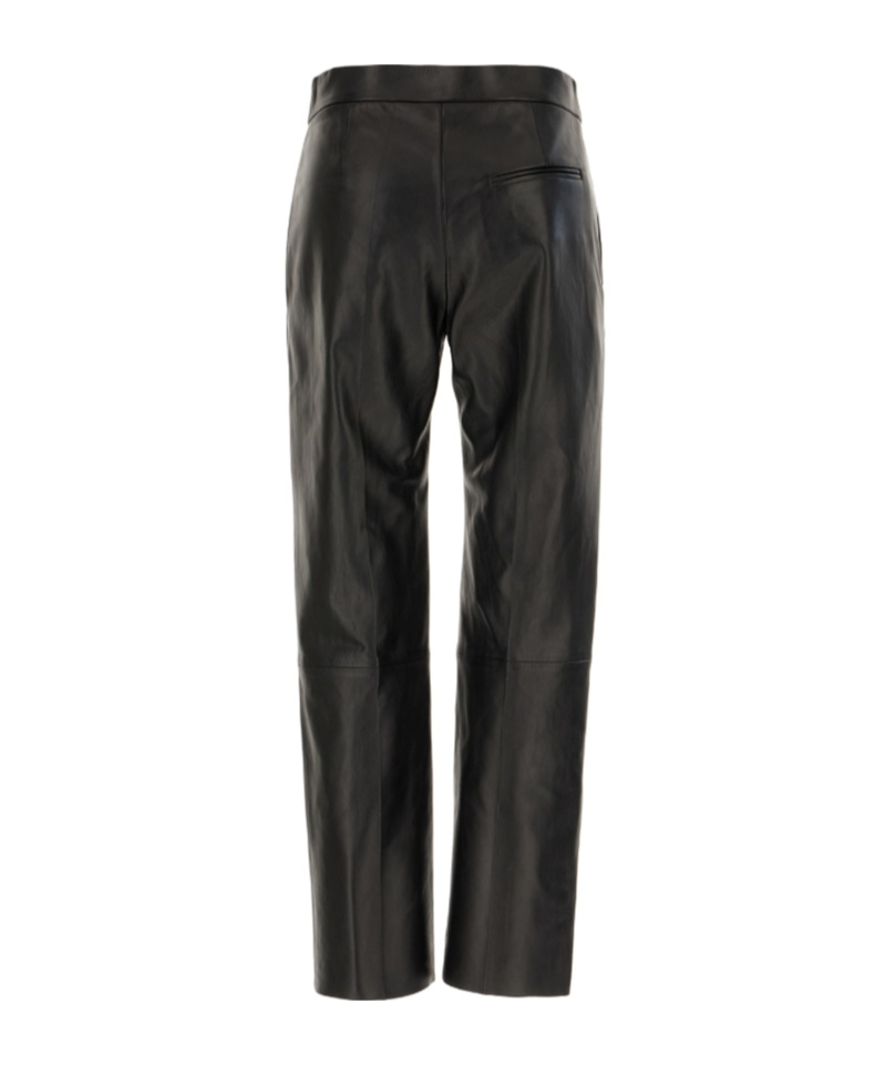 Alberta Ferretti Straight-leg Leather Pants In Black