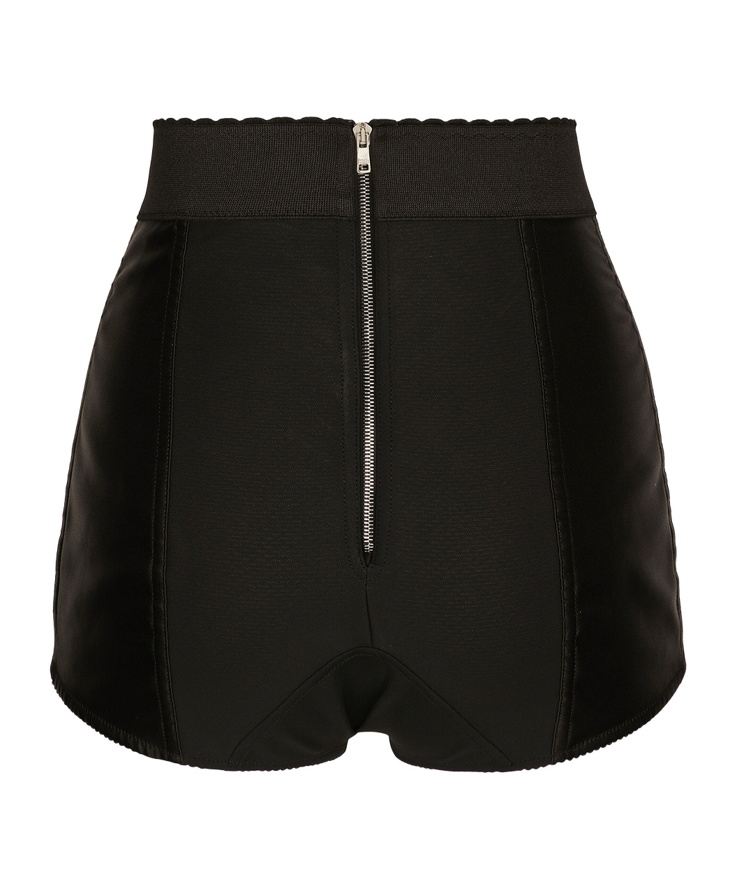 Dolce & Gabbana High-waisted Scallop-edge Briefs In Black
