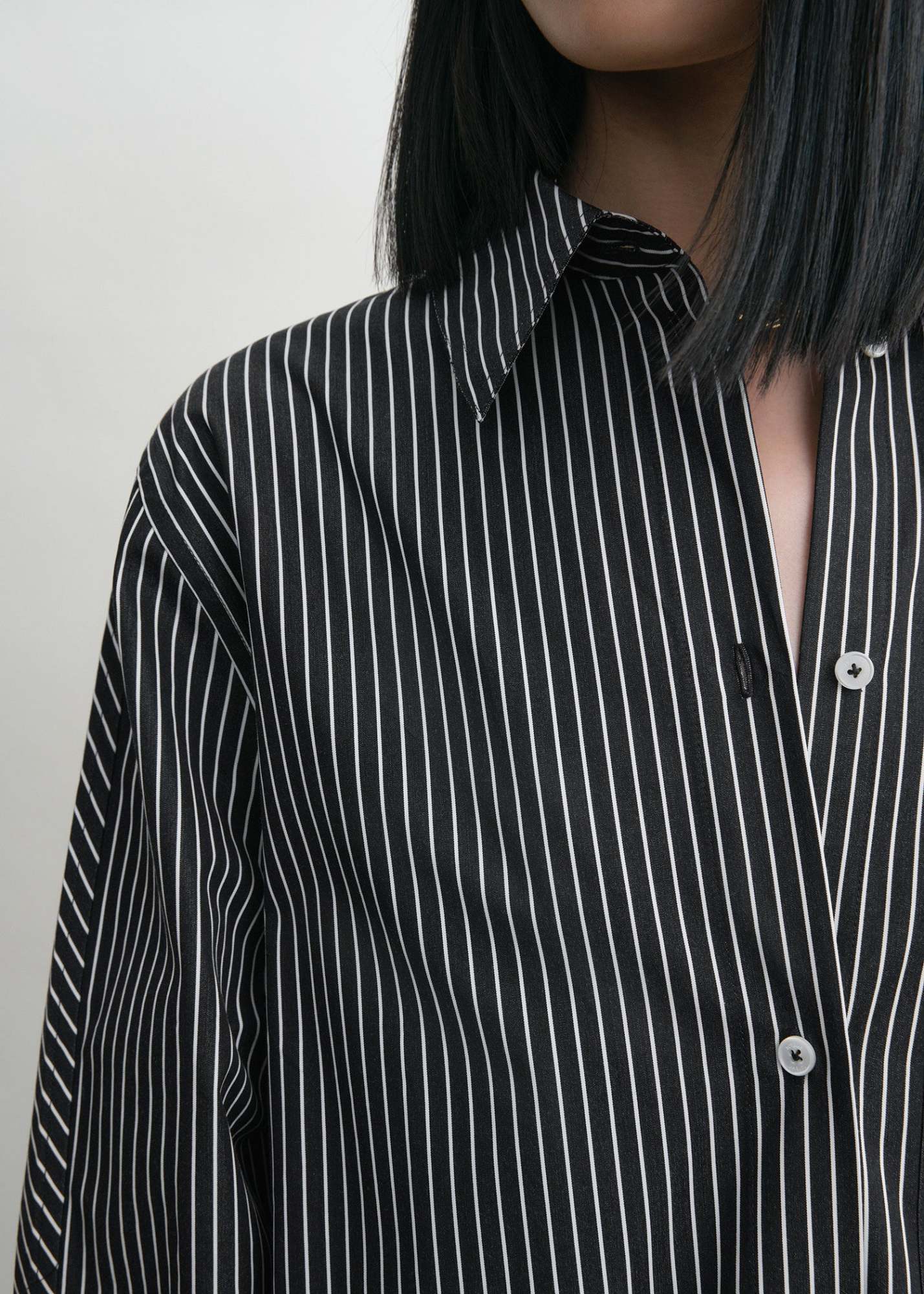 Totême Striped Organic Cotton-poplin Midi Shirt Dress In Gray