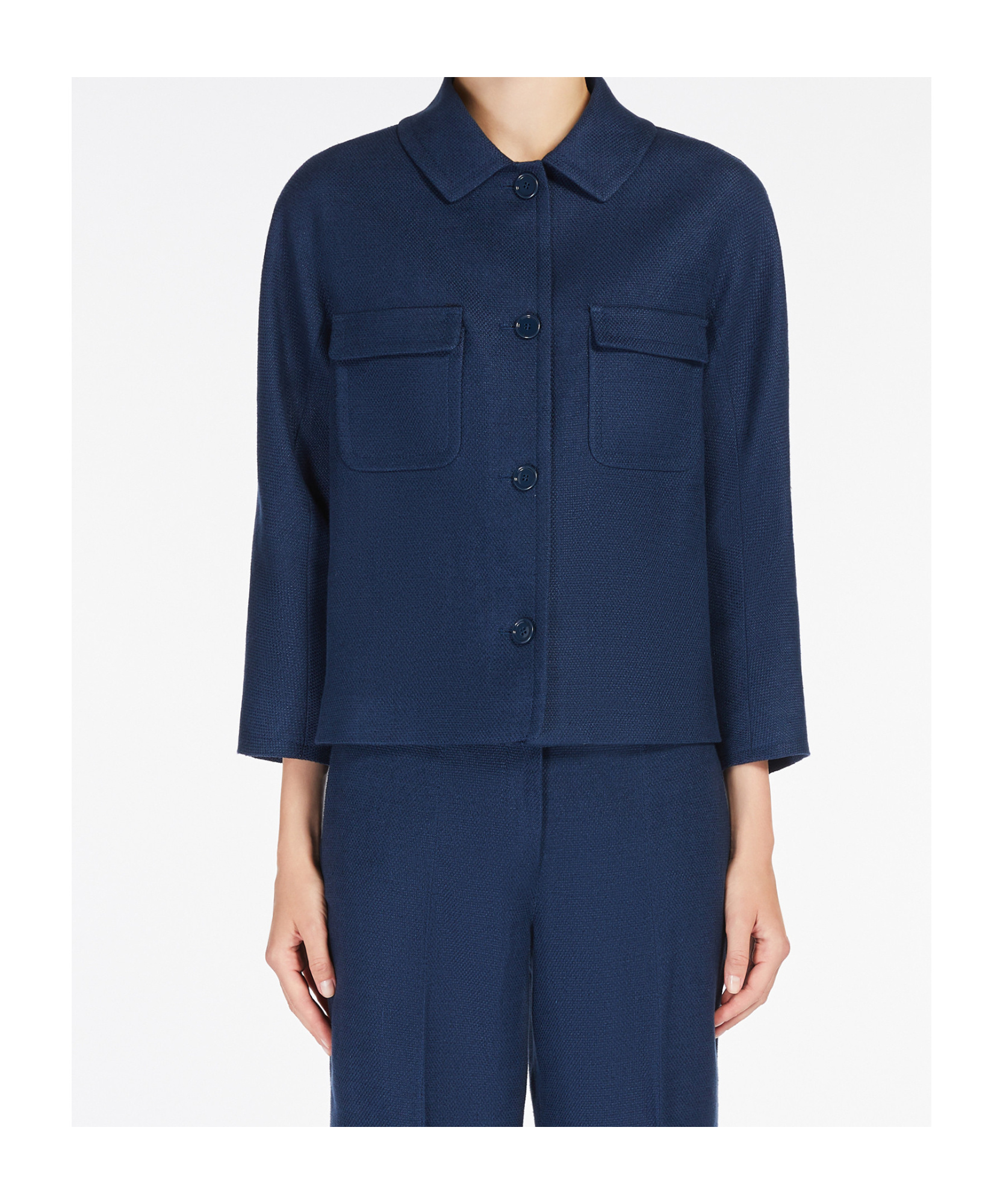 Max Mara Lapel Jacket In Blue