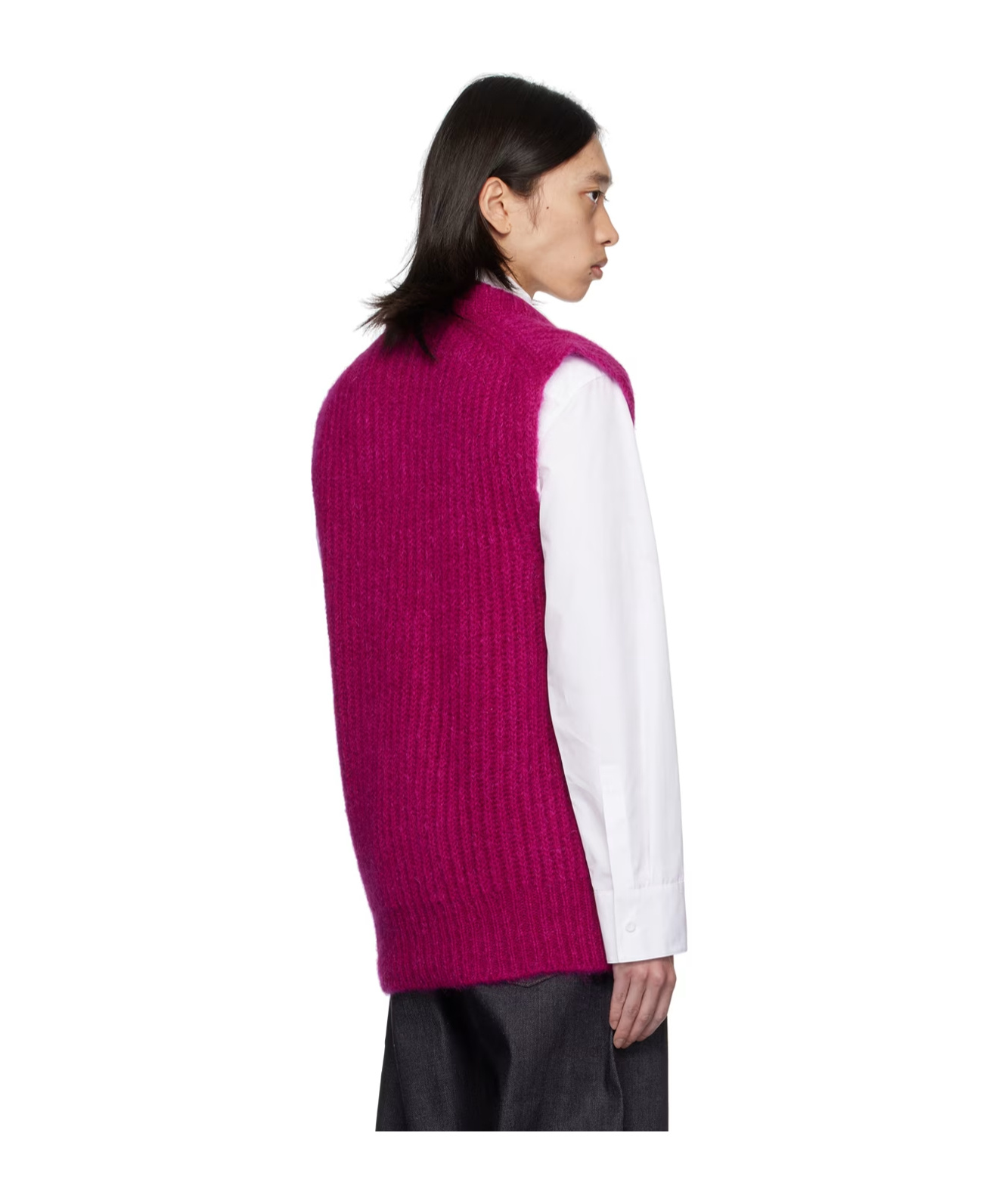 Jil Sander V-neck Sleeveless Knitted Sweater In Red