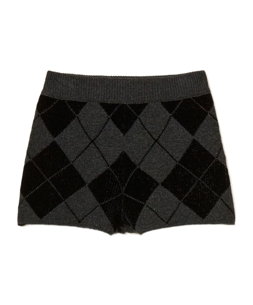 Twinset Diamond-pattern Knit Shorts In Multi