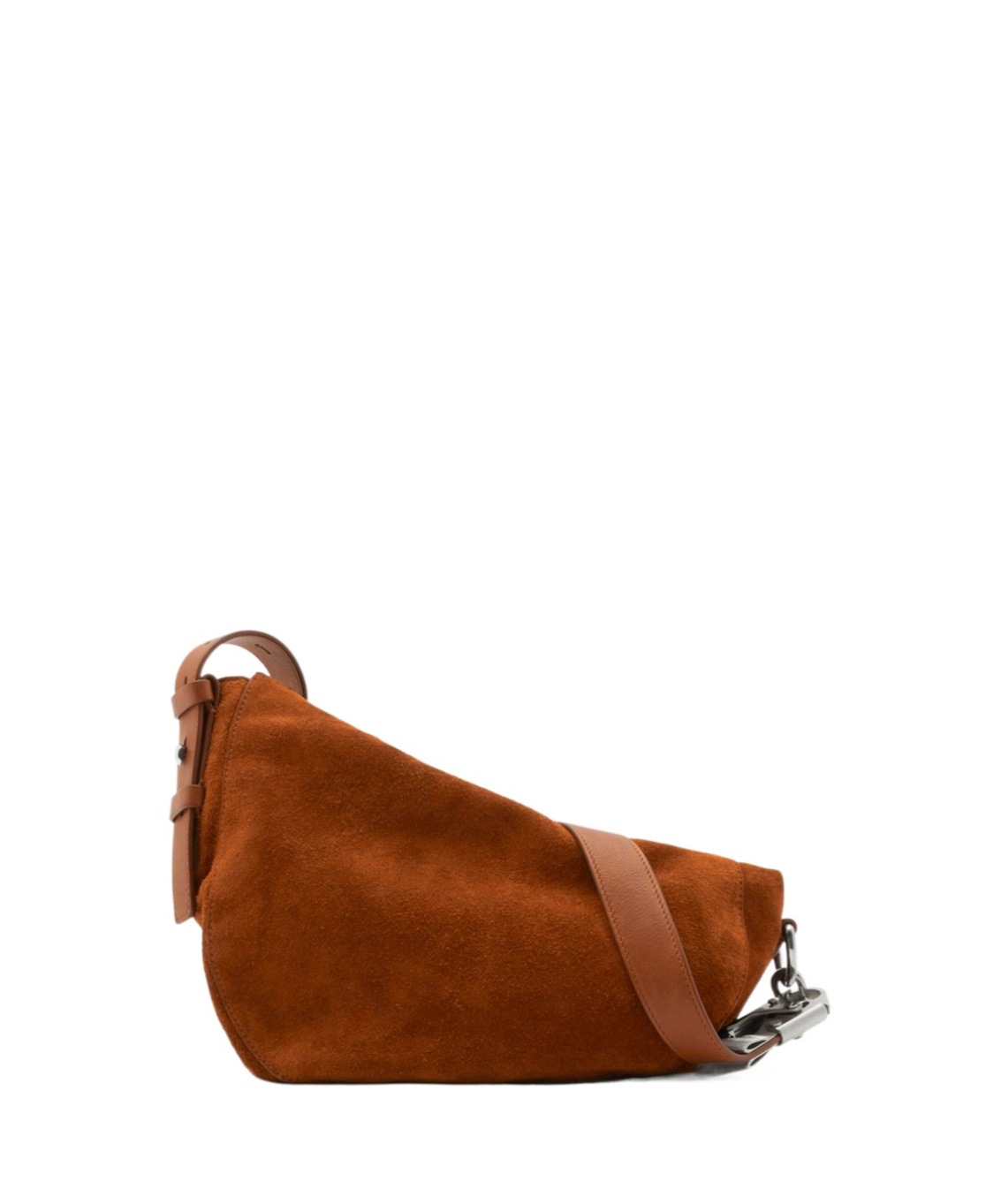 Burberry Asymmetric-design Suede Shoulder Bag In Brown