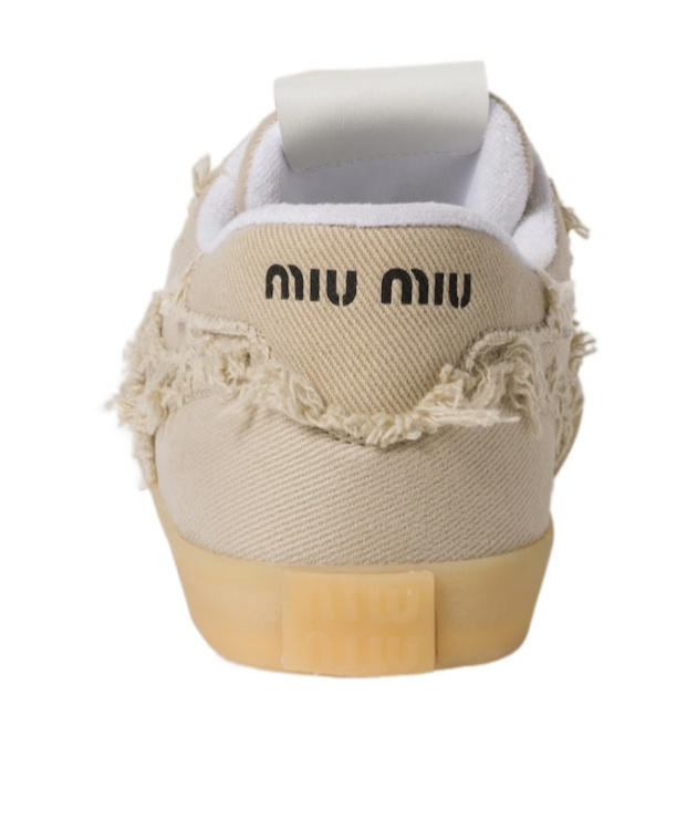 Miu Miu Denim Sneakers In Brown