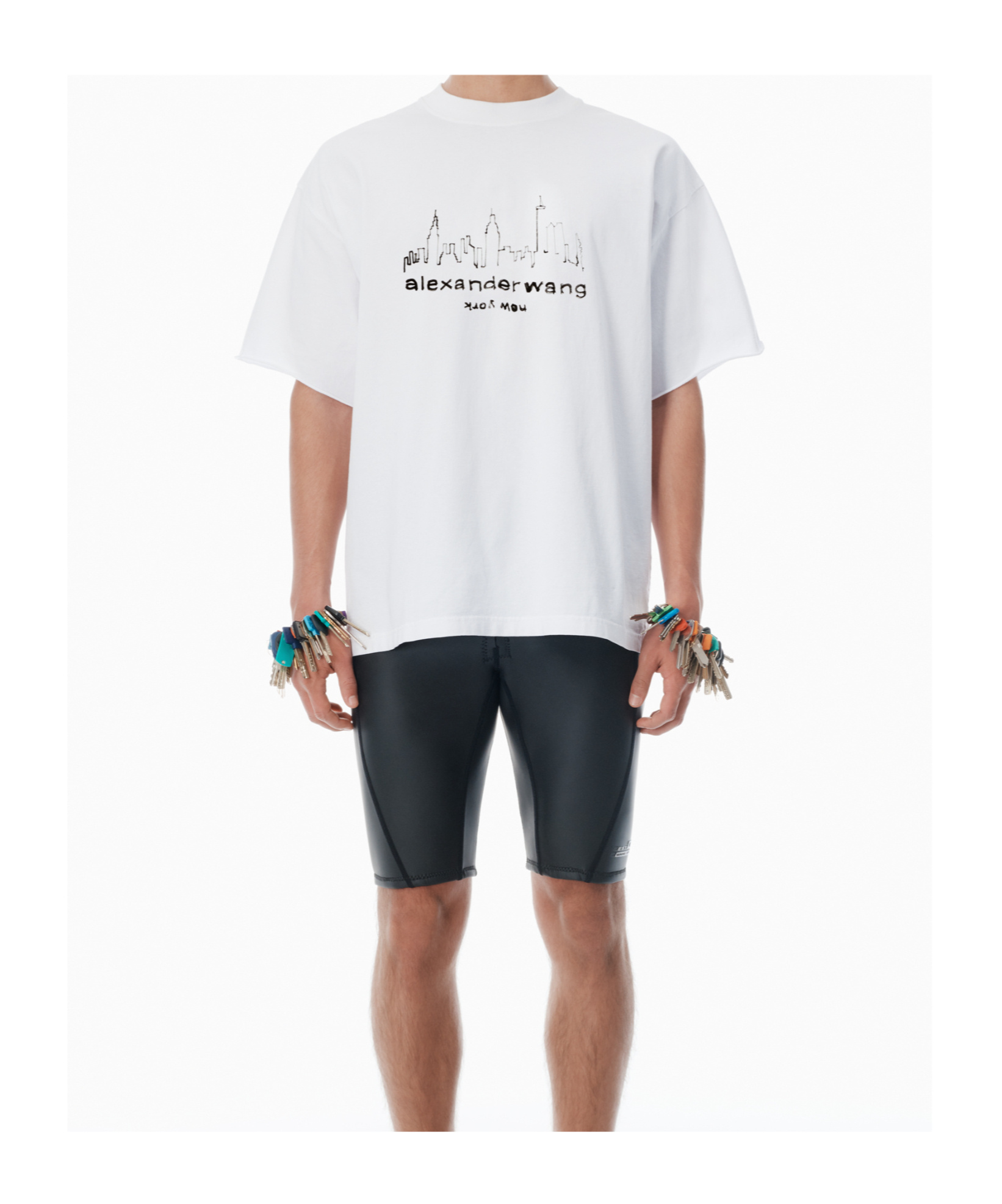 Alexander Wang White Cotton Oversized Logo T-shirt In White