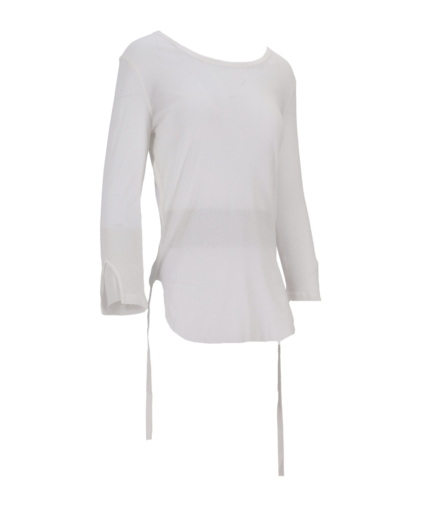 Ann Demeulemeester Trina Three-quarter Sleeve Slim T-shirt With Draws