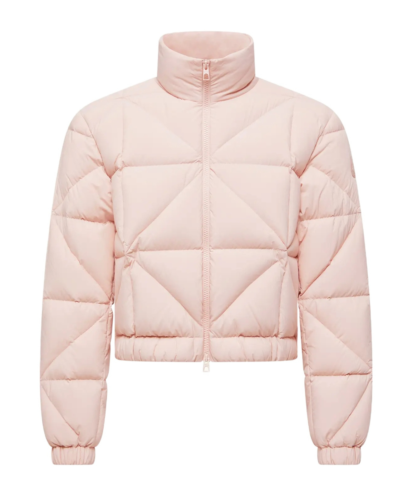 Moncler Long-sleeved Down Jacket In Pink