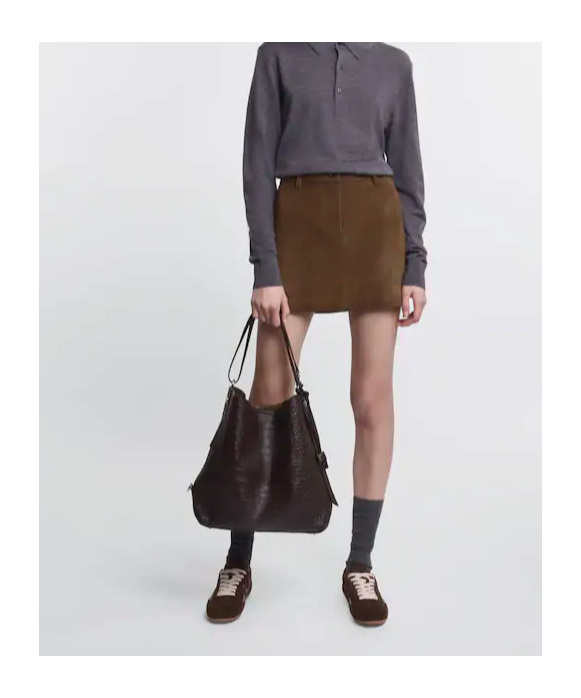 Hogan Hocket Hobo Bag Medium In Brown