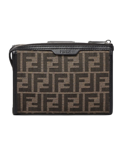 Fendi Double Baguette Shoulder Bag In Black
