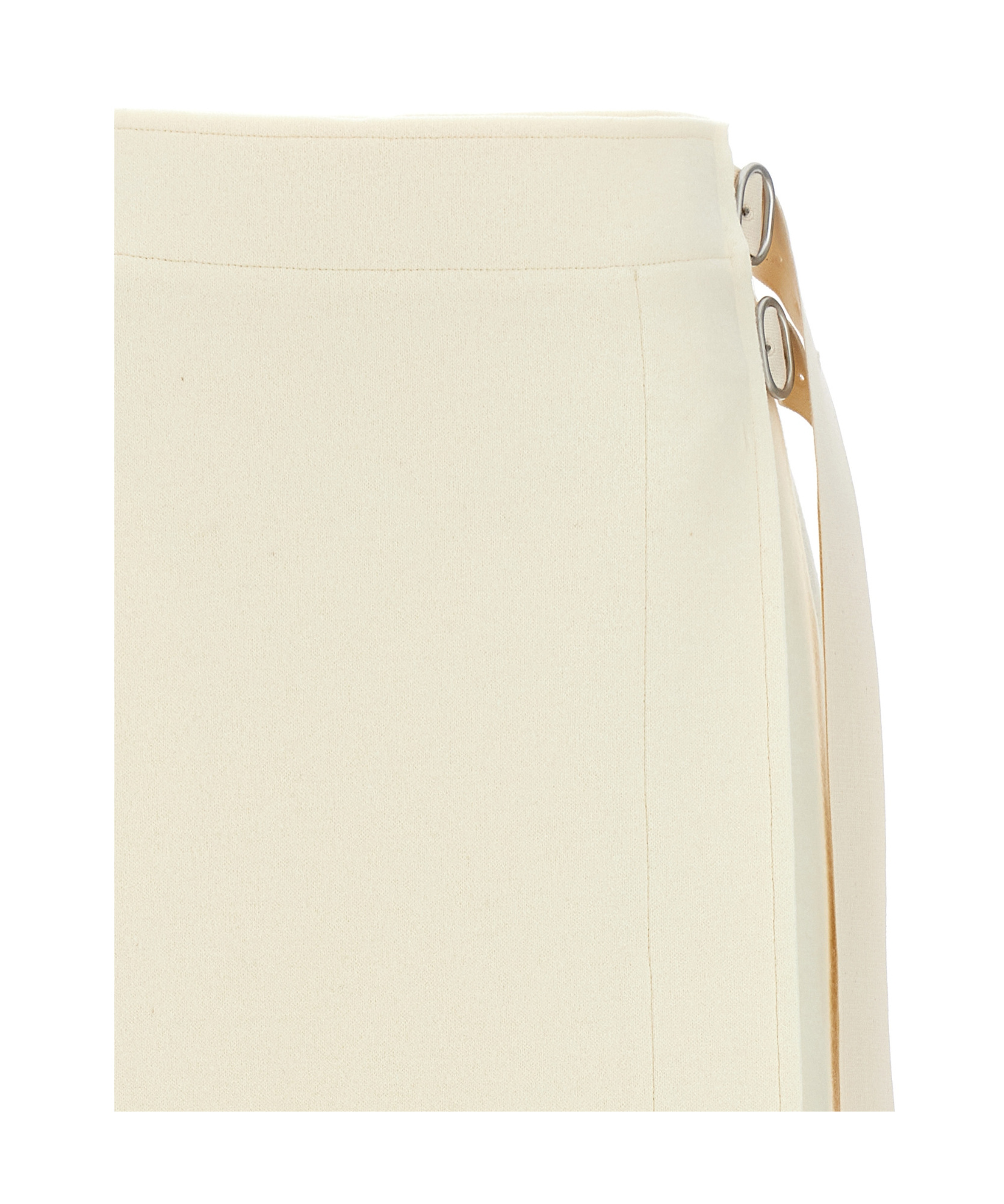 Jil Sander Waist Belt Knee-length Skirt With Side Buckle In White