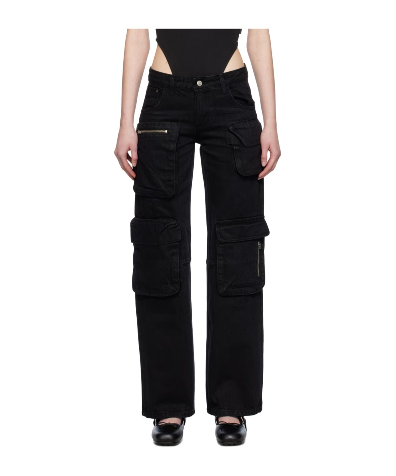 Open Yy Faded Jeans In Black