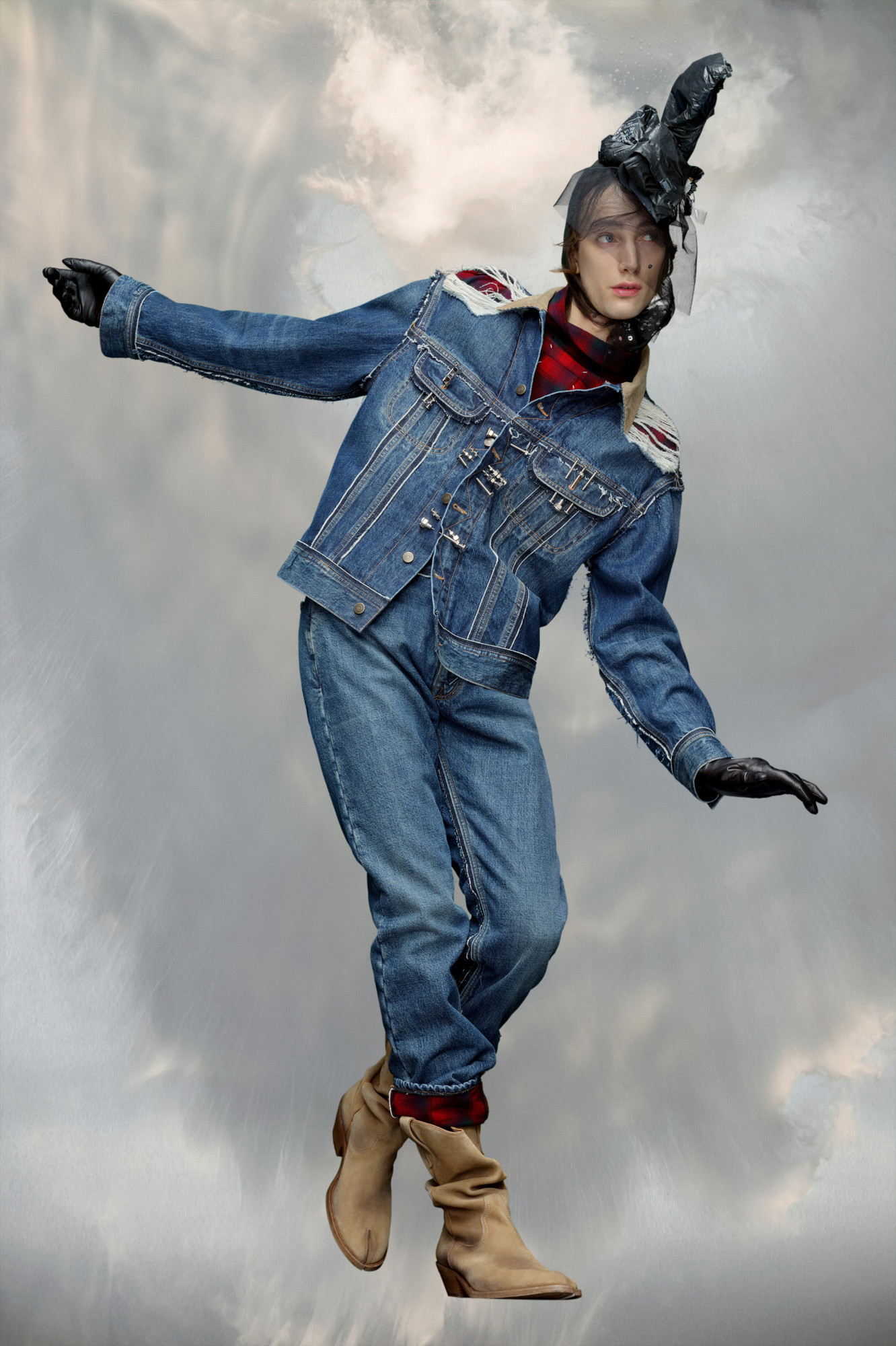 Maison Margiela Denim Jacket X Pandleton In Blue