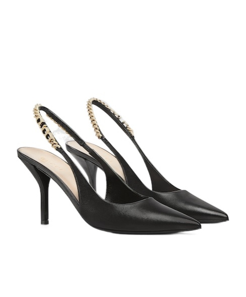 Shop Gucci Signoria Slingback Pump In Black
