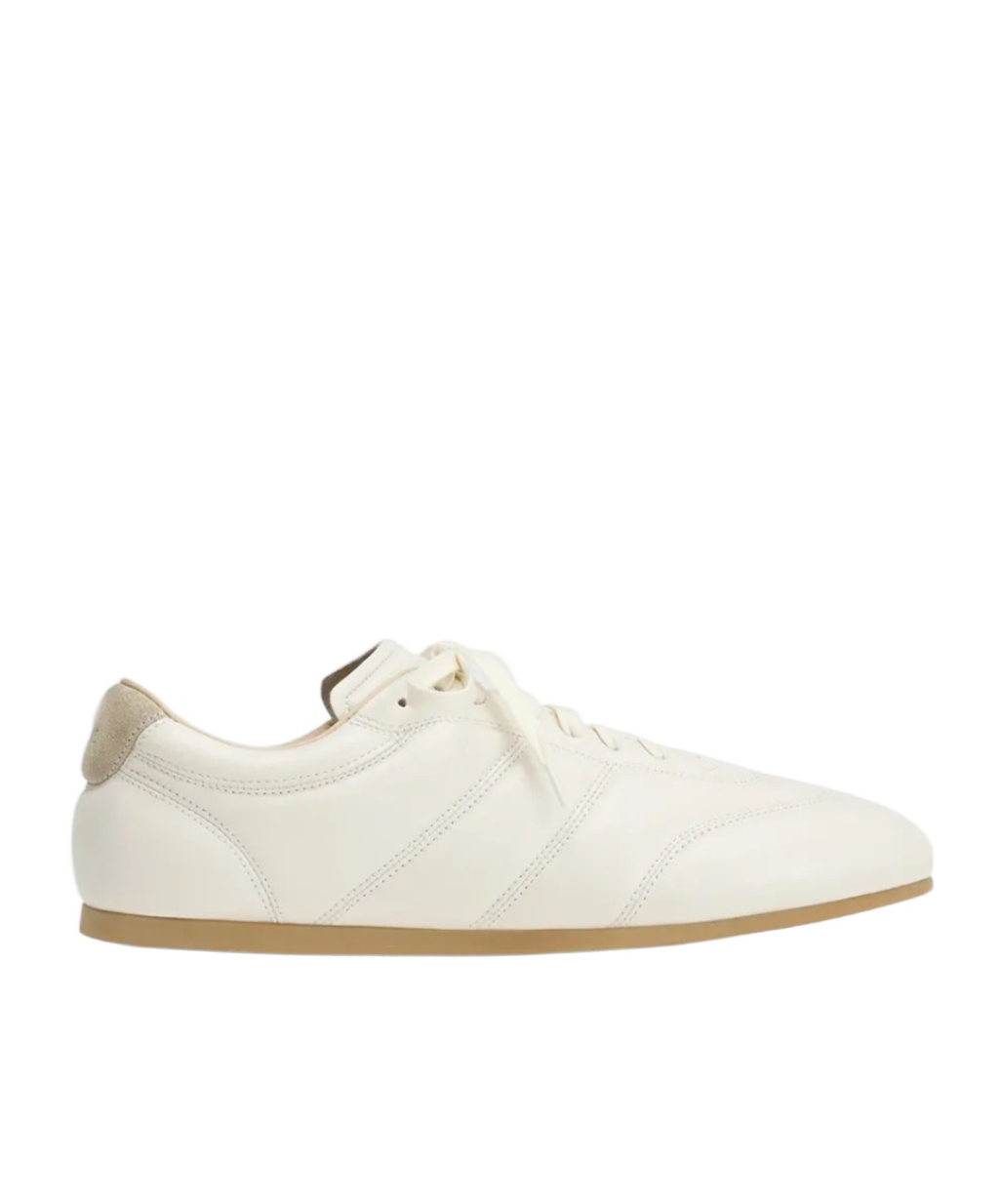 Lemaire Milk White Calf Leather Soft Runner Sneakers In White