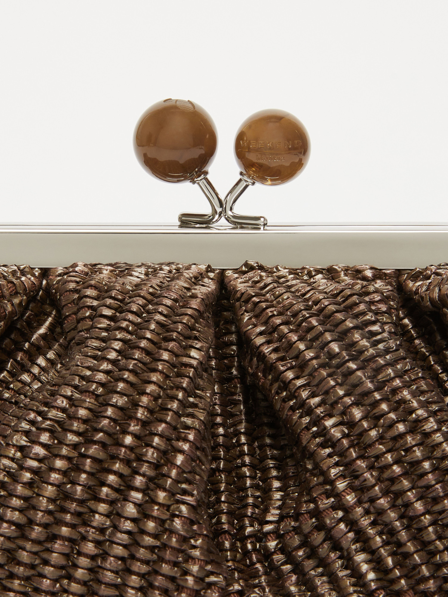 Weekend Max Mara Small Raffia-effect Pasticcino Bag In Brown