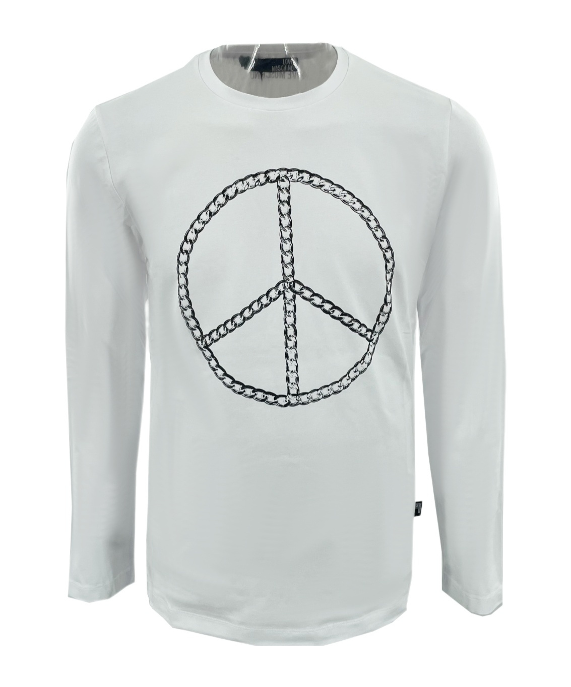 Moschino Round Collar And Long-sleeved T-shirt In White
