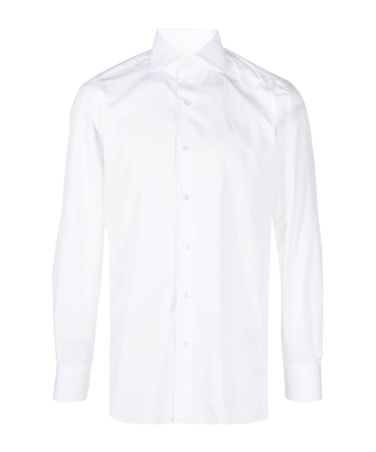 Finamore 1925 Napoli Slim Fit Flannel Shirt In White
