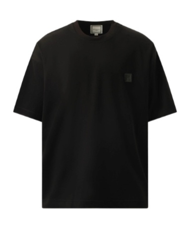 Wooyoungmi Black T-shirt With Maxi Print On The Back In Black