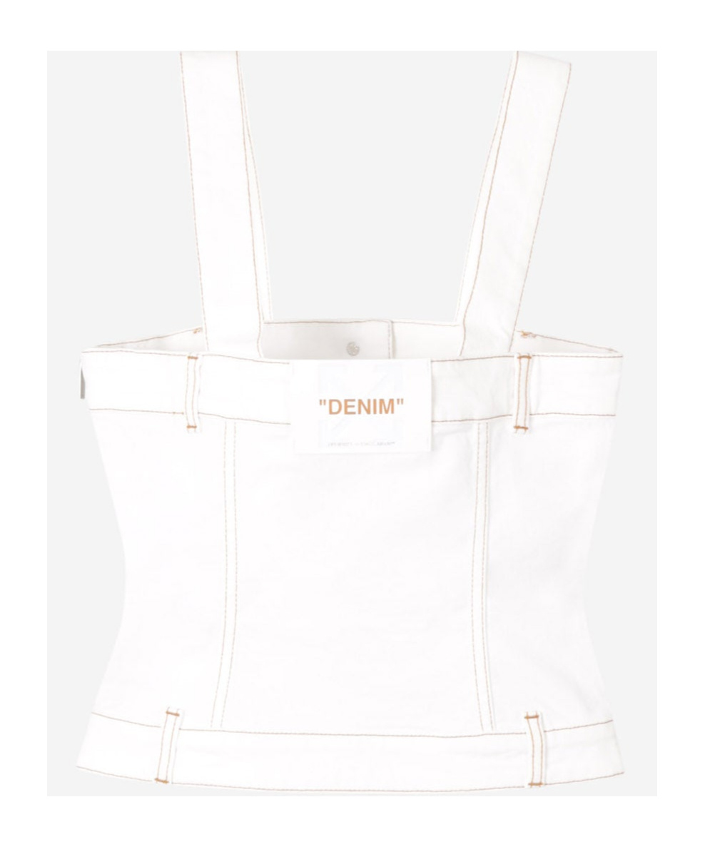 Off-white Quilted Suspenders In White