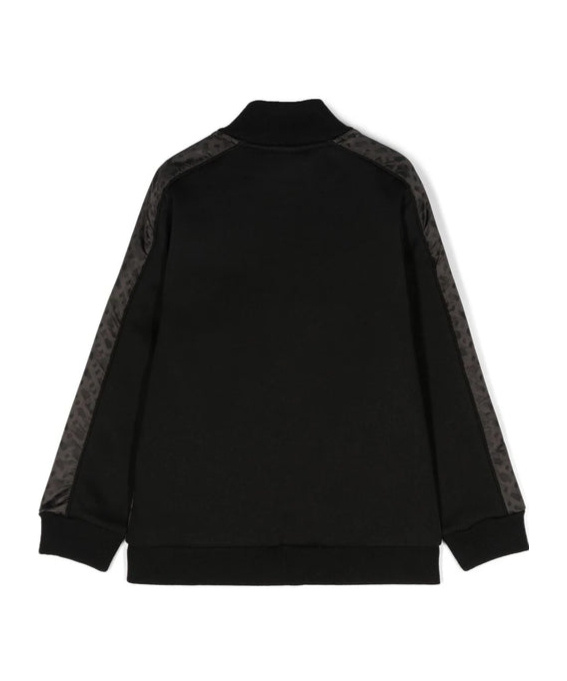 Hugo Boss Letters Spliced Zippered Sweatshirt In Black