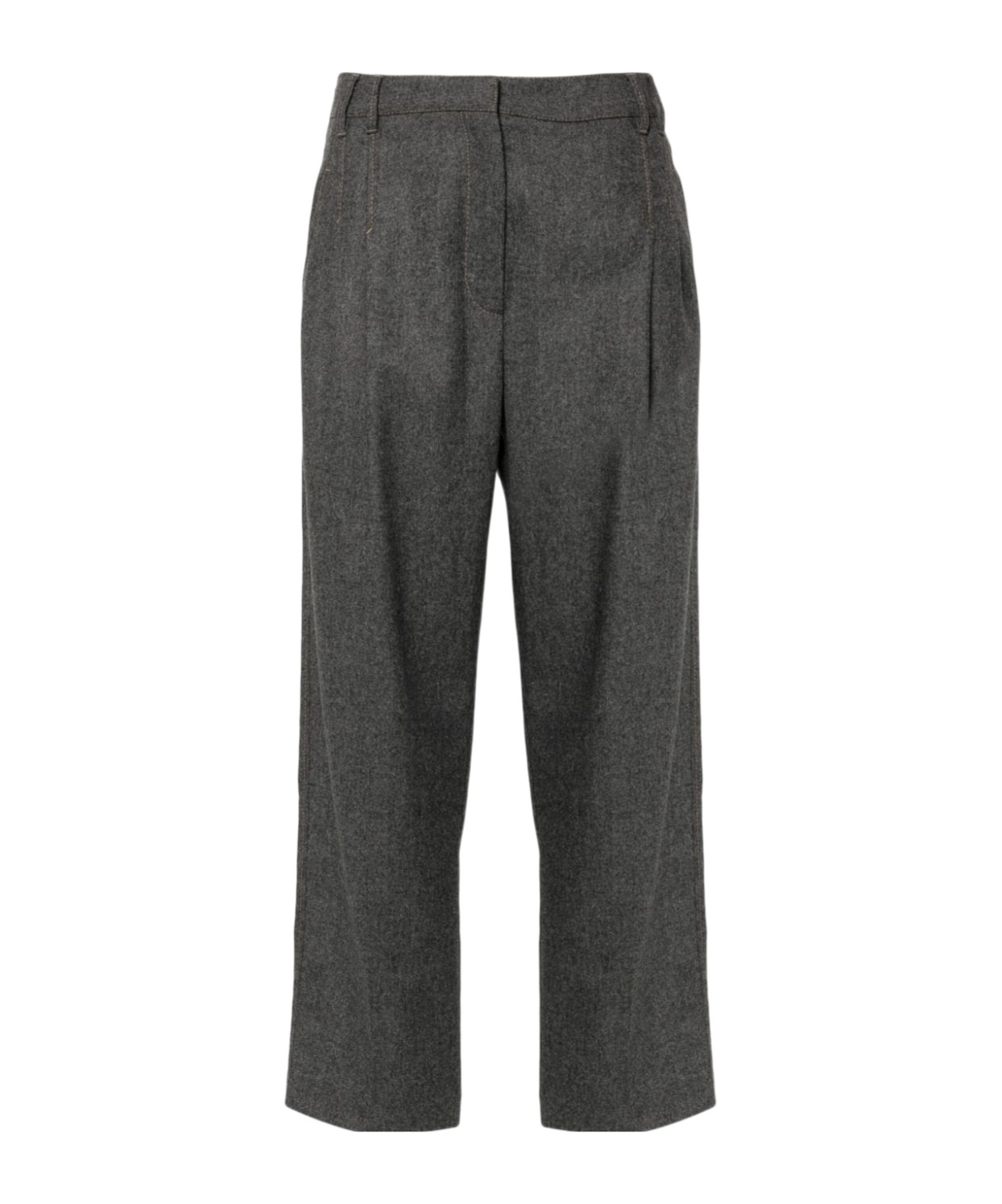 Brunello Cucinelli Gerade Hose Mit Falten In Black