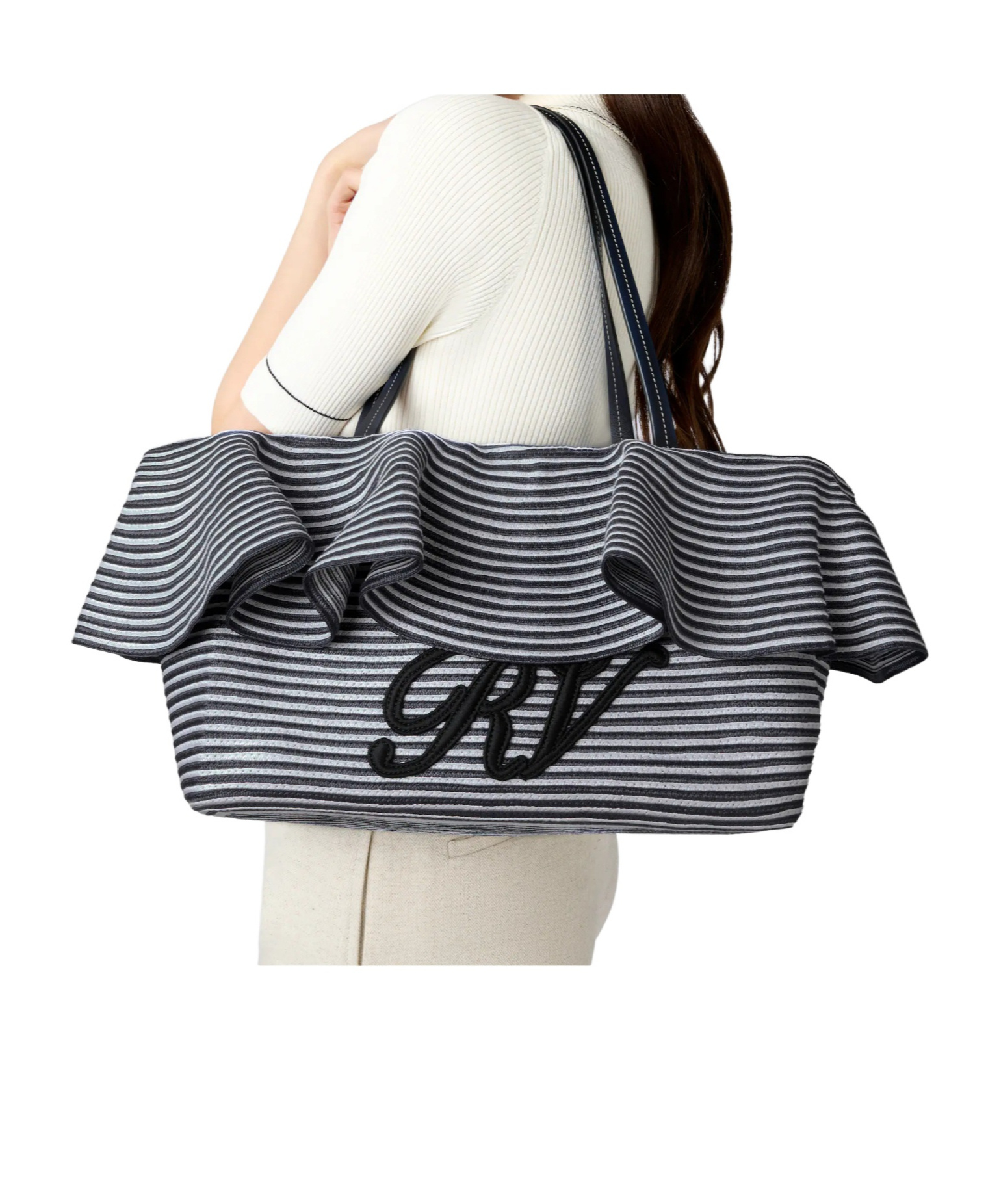 Roger Vivier Medium Shopping Bag In Raffia