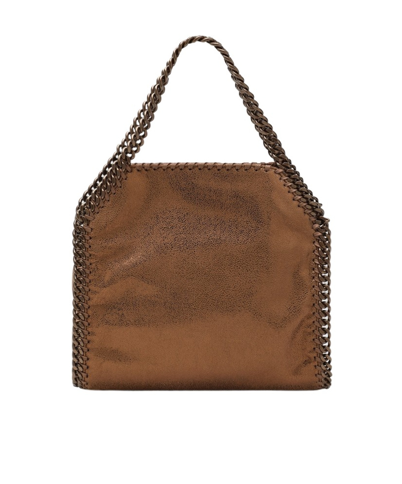 Stella Mccartney Mini Falabella Shiny Dot Faux Leather Crossbody Bag In Brown