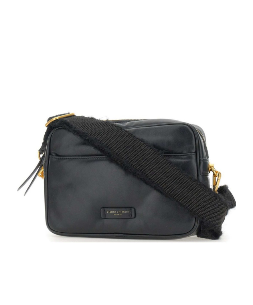 Gianni Chiarini Logo Patch Zipped Shoulder Bag In Black