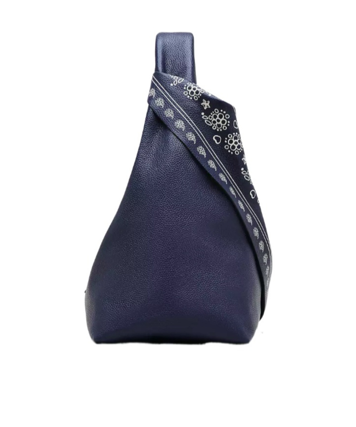 Marc Jacobs The Bandana Print Leather Sack Bag In Blue