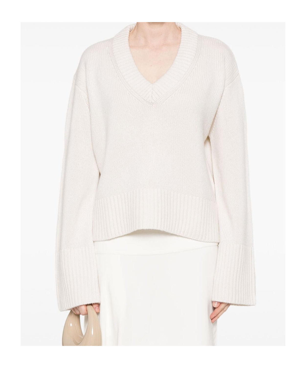 Lisa Yang Aletta Knitted Cashmere Jumper In White
