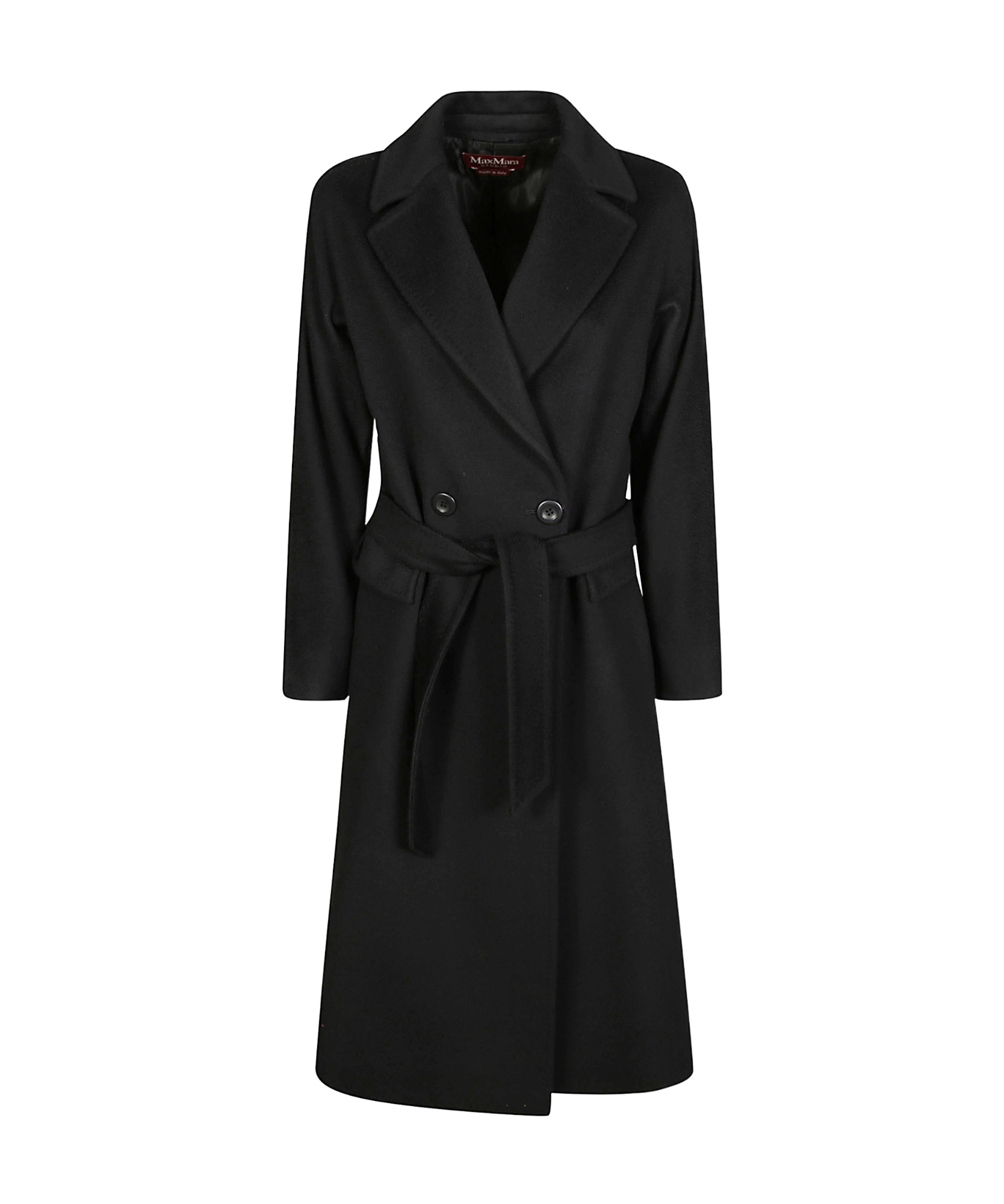 Max Mara Studio Brado Cappotto Collo Sciallato In Black