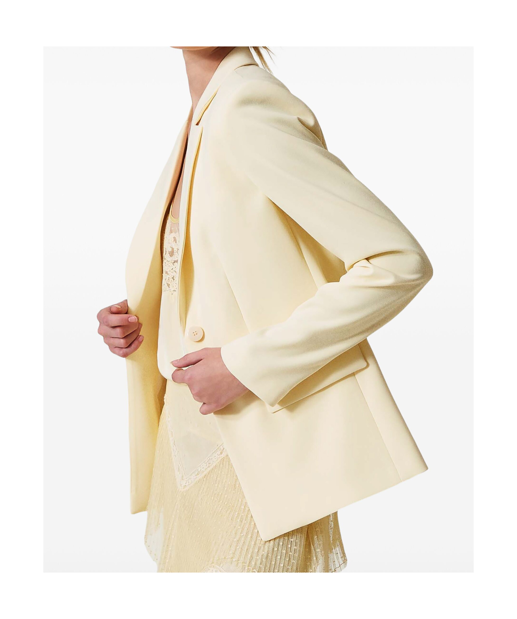 Twinset White Crepe Blazer In White